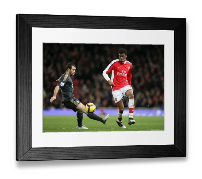 Framed Print : Abou Diaby (Arsenal) Javier Mascherano (Liverpool). Arsenal 1: 0 Liverpool