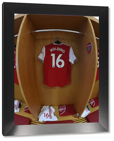 Arsenal: Rob Holding's Jersey in the Changing Room before Arsenal vs AFC Bournemouth (2019-20)