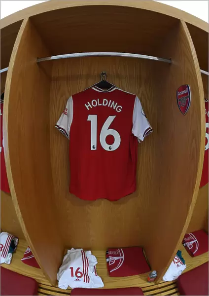 Arsenal: Rob Holding's Jersey in the Changing Room before Arsenal vs AFC Bournemouth (2019-20)