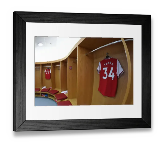 Framed Print : Arsenal FC: Granit Xhaka's Jersey in Emirates Changing Room (Arsenal v AFC Bournemouth, 2019-20) Framed Print : Arsenal FC: Granit Xhaka's Jersey in Emirates Changing Room (Arsenal v AFC Bournemouth, 2019-20)