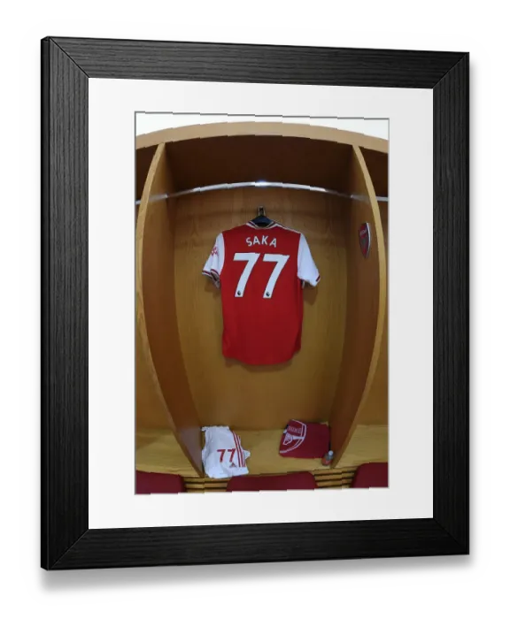 Framed Print : Arsenal FC: Bukayo Saka's Shirt in the Changing Room before Arsenal v AFC Bournemouth (2019-20) Framed Print : Arsenal FC: Bukayo Saka's Shirt in the Changing Room before Arsenal v AFC Bournemouth (2019-20)
