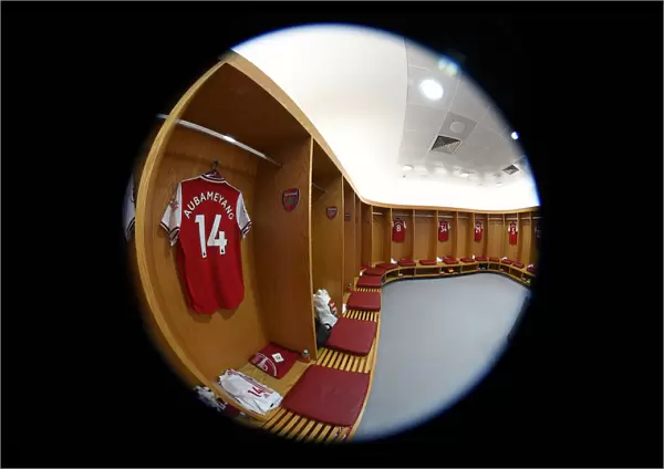 Arsenal FC: Aubameyang's Emirates Shirt Before Arsenal v AFC Bournemouth (2019-20)