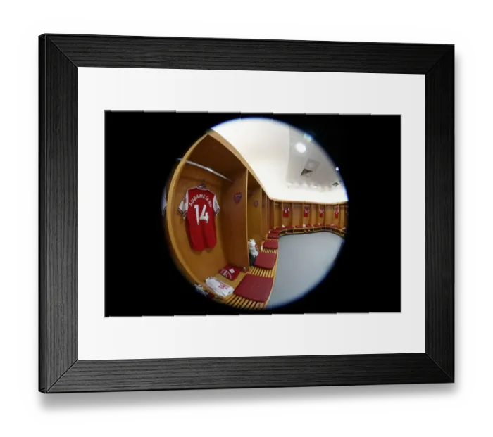 Framed Print : Arsenal FC: Aubameyang's Emirates Shirt Before Arsenal v AFC Bournemouth (2019-20)