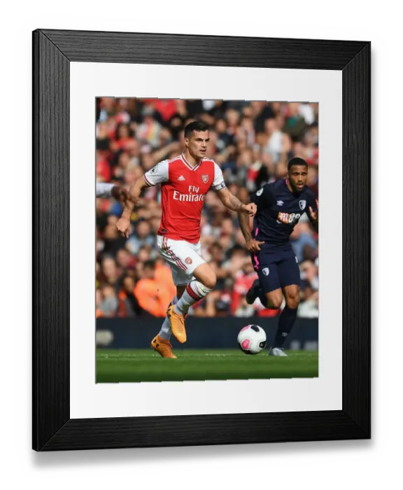 Framed Print : Granit Xhaka: Arsenal vs AFC Bournemouth, Premier League 2019-20
