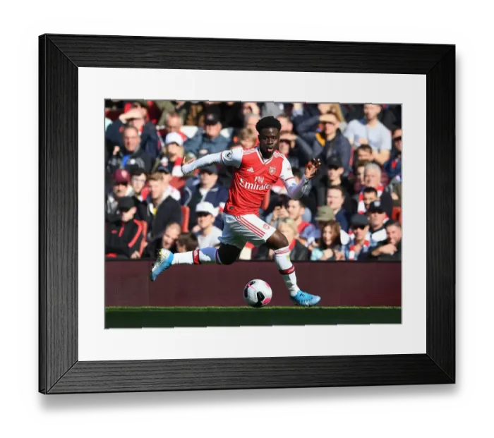 Framed Print : Arsenal's Bukayo Saka in Action: Premier League 2019-20 - Arsenal vs AFC Bournemouth
