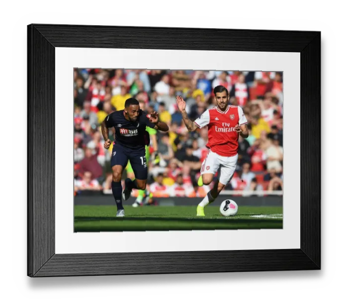 Framed Print : Arsenal's Dani Ceballos Outmaneuvers Bournemouth's Callum Wilson during the Arsenal v AFC Bournemouth Premier League Match, October 2019 Framed Print : Arsenal's Dani Ceballos Outmaneuvers Bournemouth's Callum Wilson during the Arsenal v AFC Bournemouth Premier League Match, October 2019