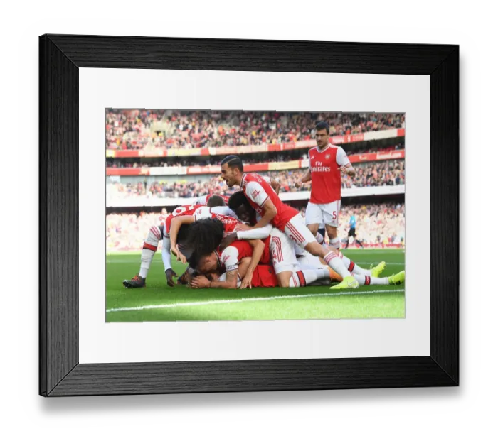 Framed Print : Arsenal's David Luiz Scores the Winning Goal Against Bournemouth (2019-20)