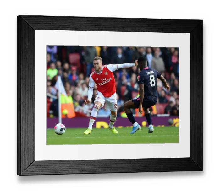 Framed Print : Arsenal's Chambers Faces Pressure from Bournemouth's Lerma in Premier League Clash