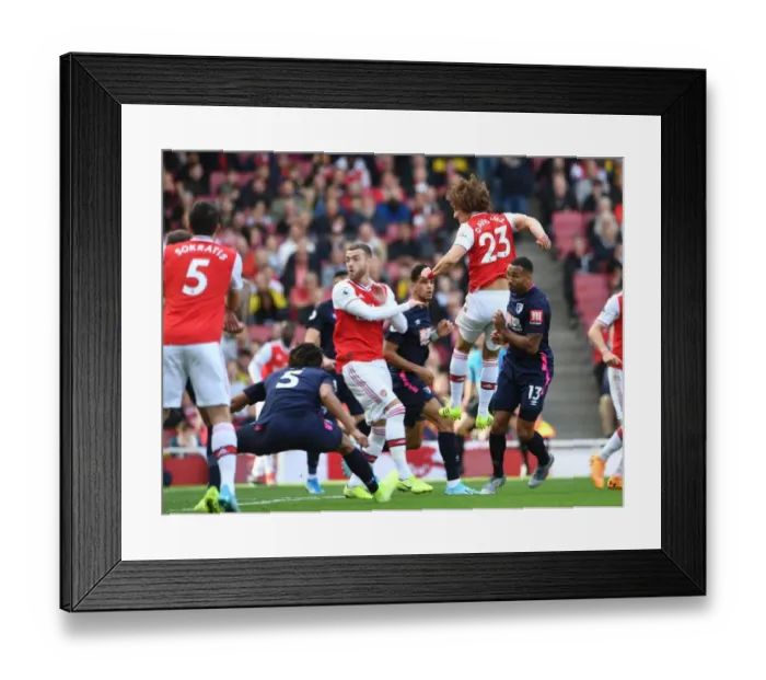 Framed Print : David Luiz Scores for Arsenal Against AFC Bournemouth in Premier League Match, October 2019