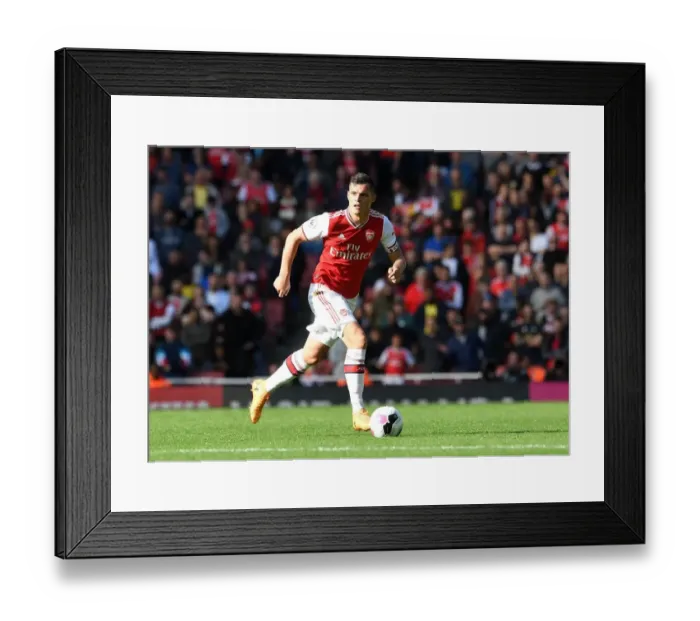 Framed Print : Granit Xhaka: Arsenal vs. AFC Bournemouth, Premier League 2019-20