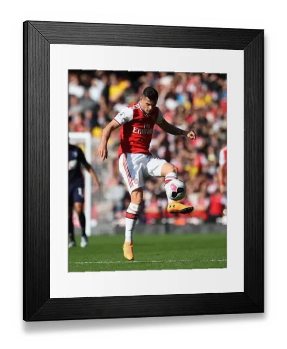 Framed Print : Granit Xhaka in Action: Arsenal vs AFC Bournemouth, Premier League 2019-20
