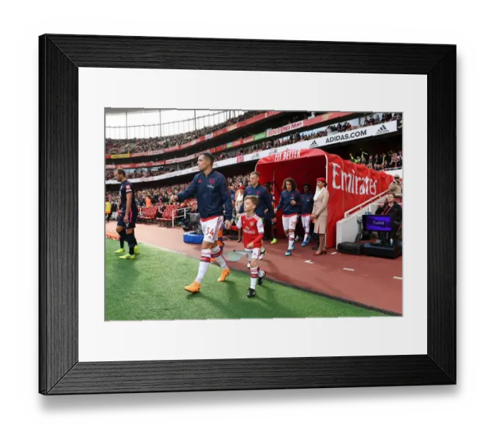Framed Print : Arsenal's Granit Xhaka Leads Team Out vs. AFC Bournemouth, Premier League 2019-20