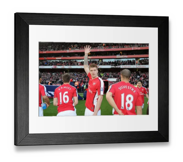 Framed Print : Arsenal's Nicklas Bendtner Scores in 2-0 Victory over Sunderland, Emirates Stadium, 2010