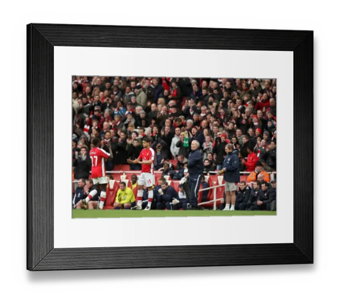 Framed Print : Emmanuel Eboue is replaced by sub Denilson (Arsenal). Arsenal 2: 0 Sunderland