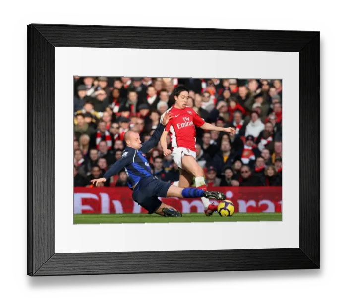 Framed Print : Samir Nasri and Alan Hutton in Action: Arsenal's Victory Over Sunderland, 2:0, Barclays Premier League, Emirates Stadium, 20 / 2 / 10