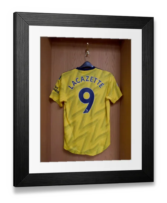Framed Print : Arsenal's Lacazette Jersey in Sheffield United's Changing Room (2019-20)