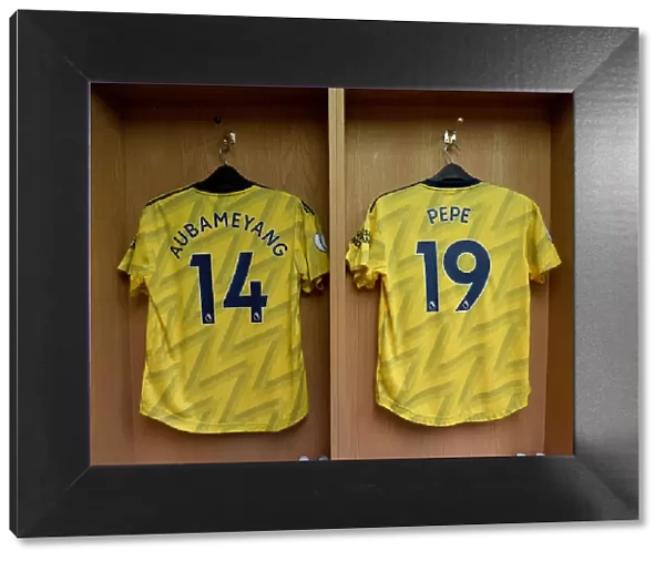 Arsenal Players Shirts in Sheffield United Changing Room - October 2019 Premier League Clash