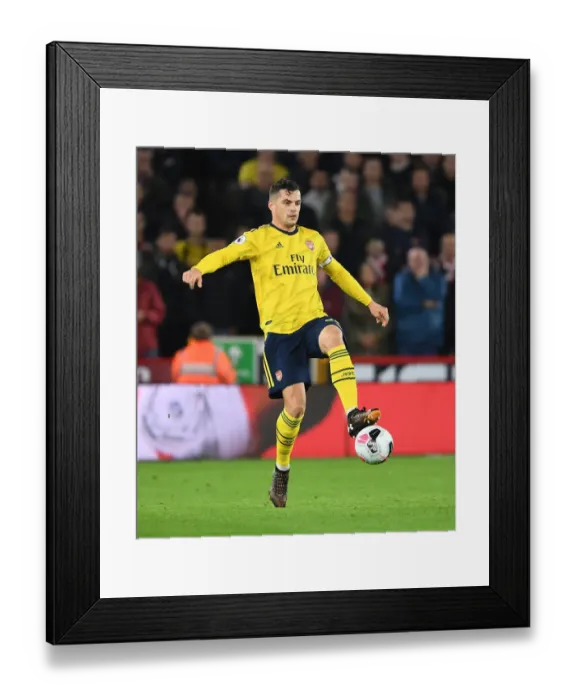 Framed Print : Granit Xhaka: In Action for Arsenal Against Sheffield United, Premier League 2019-20