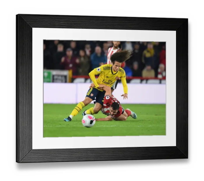 Framed Print : Guendouzi vs. Stevens: A Premier League Battle at Bramall Lane