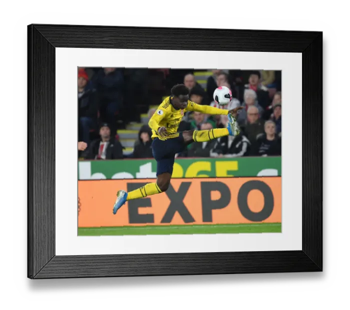 Framed Print : Bukayo Saka in Action: Sheffield United vs. Arsenal, Premier League 2019-20