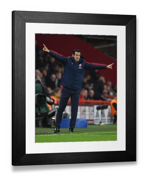 Framed Print : Unai Emery Focused: Arsenal vs. Sheffield United, Premier League 2019-20 Framed Print : Unai Emery Focused: Arsenal vs. Sheffield United, Premier League 2019-20