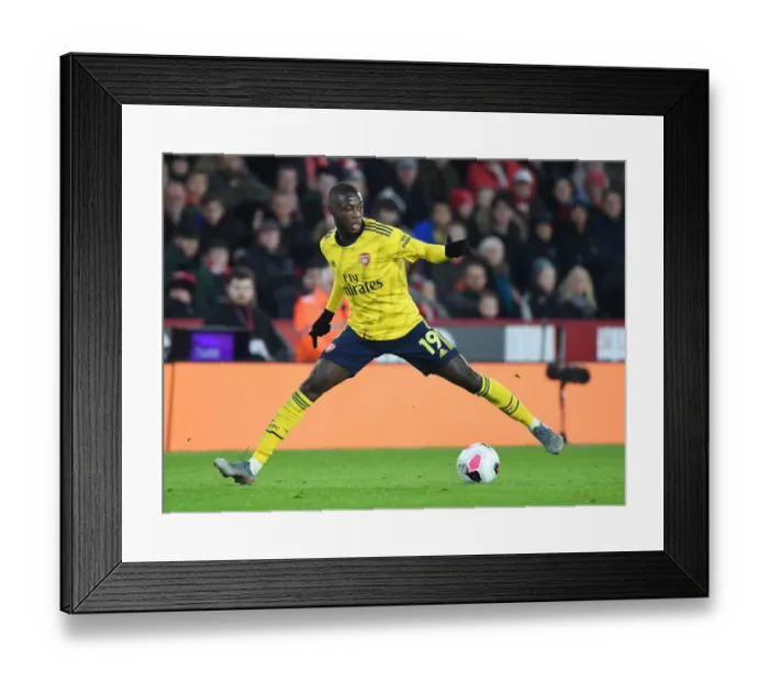 Framed Print : Pepe Leads Arsenal's Attack in Sheffield United vs Arsenal Premier League Clash