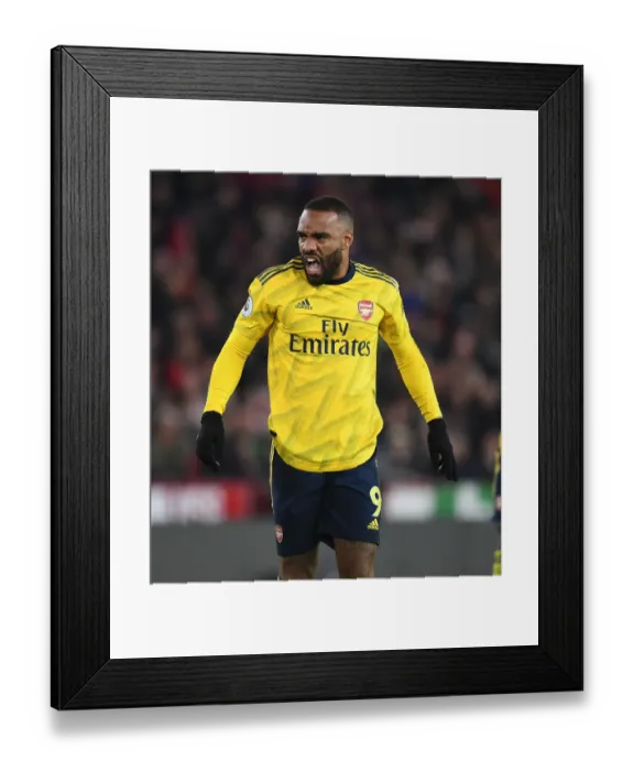 Framed Print : Alexis Lacazette in Action: Premier League Battle - Sheffield United vs. Arsenal (2019-20)