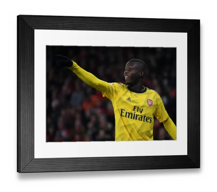 Framed Print : Pepe's Premier League Debut: Arsenal vs. Sheffield United (2019-20)