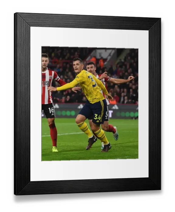 Framed Print : Granit Xhaka in Action: Sheffield United vs. Arsenal, Premier League 2019-20
