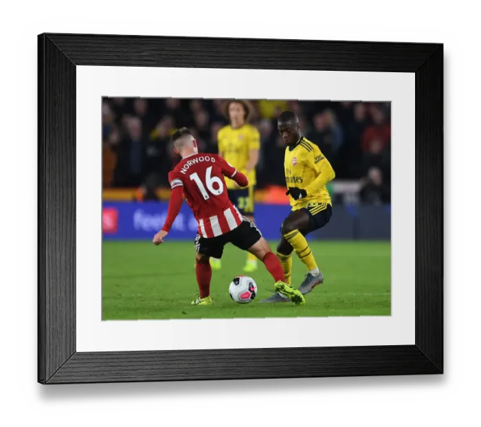 Framed Print : Pepe Nutmegs Norwood: Sheffield United vs. Arsenal, Premier League 2019-20