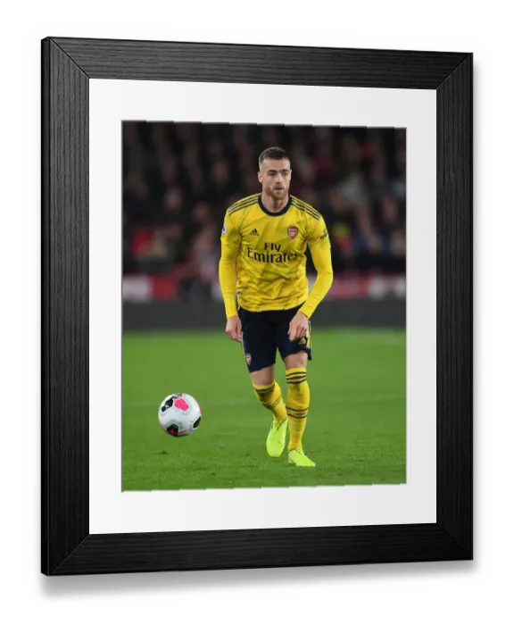 Framed Print : Arsenal's Calum Chambers in Action against Sheffield United - Premier League Showdown (2019-20)