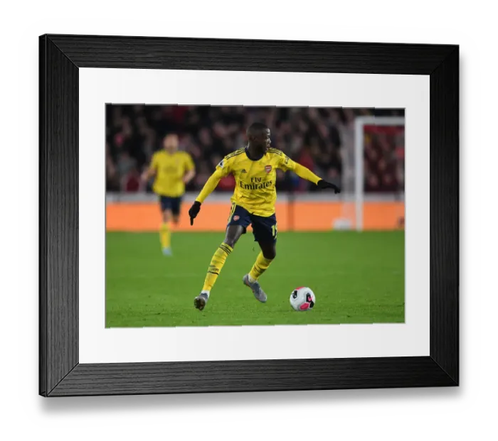 Framed Print : Pepe's Premier League Debut: Arsenal Overpowers Sheffield United (2019-20)