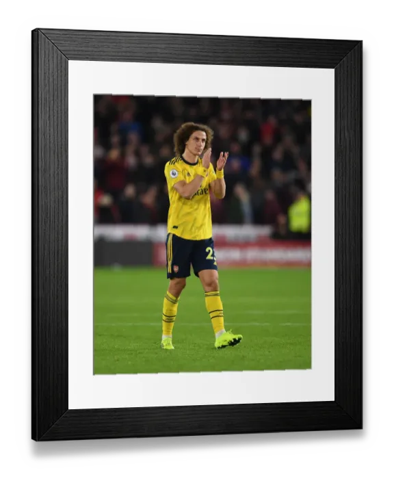 Framed Print : Arsenal's David Luiz Celebrates with Fans after Sheffield United Victory (2019-20)