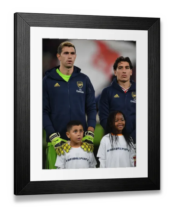 Framed Print : Arsenal FC: Emi Martinez and Hector Bellerin with Player Escorts - UEFA Europa League 2019-20 Framed Print : Arsenal FC: Emi Martinez and Hector Bellerin with Player Escorts - UEFA Europa League 2019-20