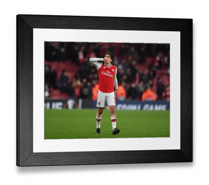 Framed Print : Arsenal's Hector Bellerin Reacts After Europa League Clash Against Vitoria Guimaraes