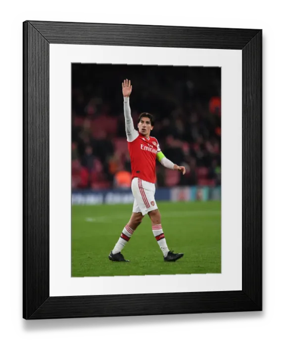 Framed Print : Arsenal's Bellerin Celebrates in Arsenal FC vs Vitoria Guimaraes, UEFA Europa League 2019-20