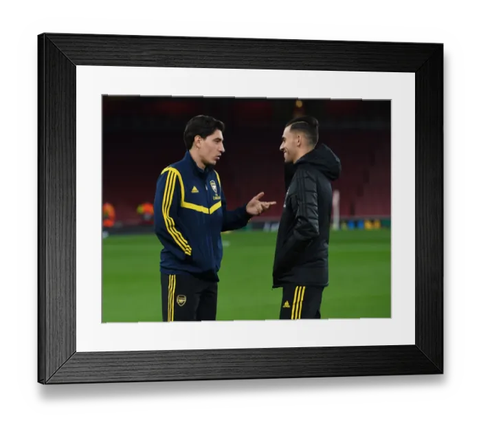 Framed Print : Arsenal FC: Bellerin and Ceballos Unite Ahead of Arsenal vs Vitoria Guimaraes - UEFA Europa League 2019-20