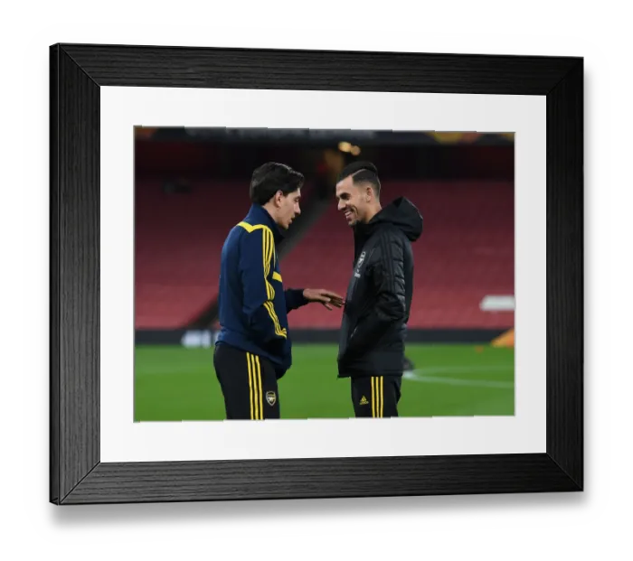 Framed Print : Arsenal FC: Bellerin and Ceballos Unite Before Europa League Clash Framed Print : Arsenal FC: Bellerin and Ceballos Unite Before Europa League Clash