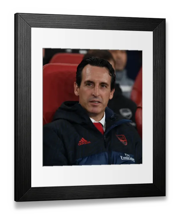 Framed Print : Unai Emery Leads Arsenal in Europa League Battle at Emirates Stadium
