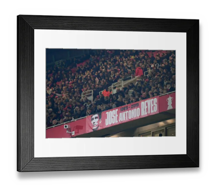 Framed Print : Arsenal Honors Jose Antonio Reyes with Emotional Tribute Banner vs. Vitoria Guimaraes (2019) Framed Print : Arsenal Honors Jose Antonio Reyes with Emotional Tribute Banner vs. Vitoria Guimaraes (2019)