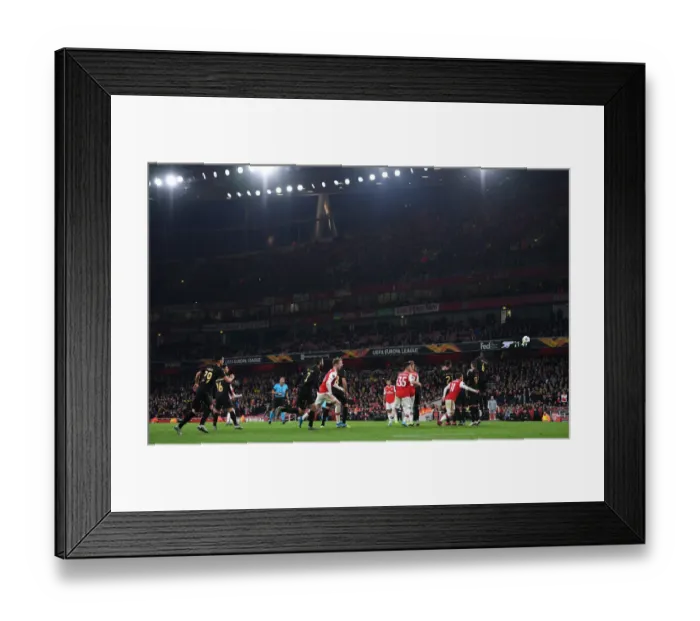 Framed Print : Arsenal's Nicolas Pepe Scores Third Goal Against Vitoria Guimaraes in Europa League Match
