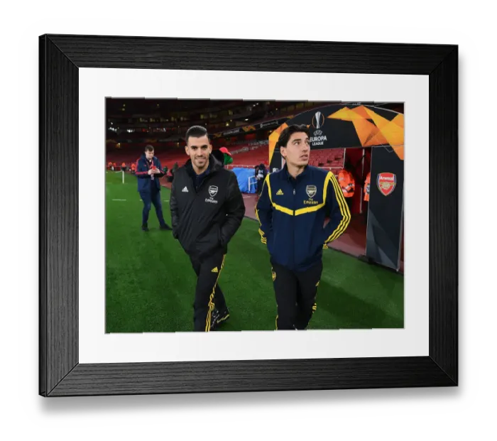 Framed Print : Arsenal FC: Bellerin and Ceballos Unite Ahead of Europa League Showdown Framed Print : Arsenal FC: Bellerin and Ceballos Unite Ahead of Europa League Showdown