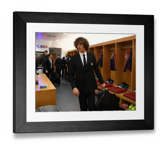 Framed Print : Arsenal FC: David Luiz in the Changing Room Before Arsenal v Crystal Palace (2019-20)