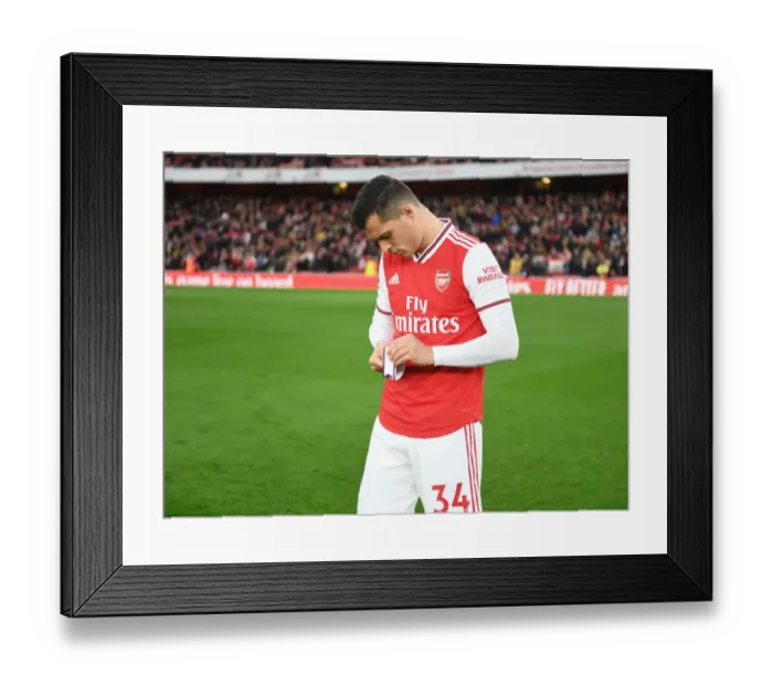 Framed Print : Arsenal's Xhaka Leads the Team: Premier League Showdown Against Crystal Palace