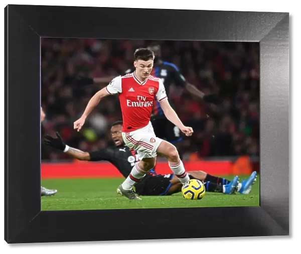 Arsenal's Kieran Tierney in Action during the Premier League Match Against Crystal Palace (2019-20)