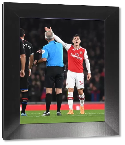 Arsenal's Xhaka Argues with Referee during Arsenal v Crystal Palace Premier League Clash