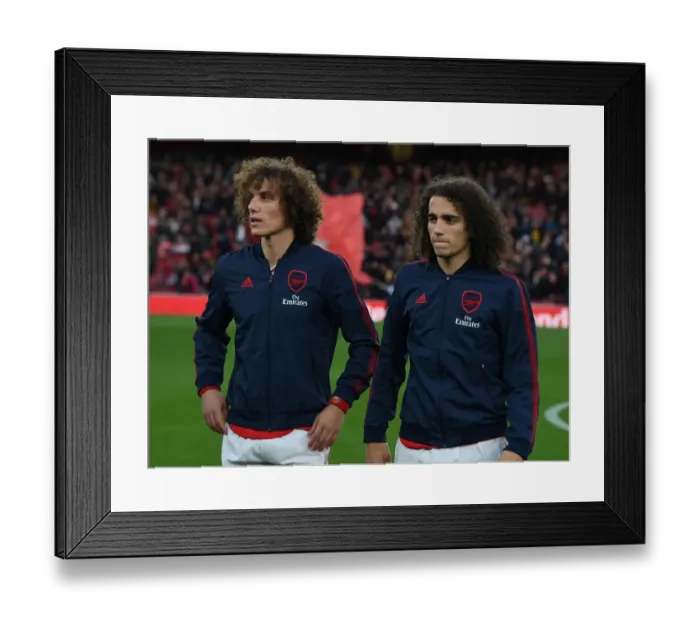 Framed Print : Arsenal FC: David Luiz and Matteo Guendouzi Pre-Match Huddle vs Crystal Palace (Premier League 2019-20) Framed Print : Arsenal FC: David Luiz and Matteo Guendouzi Pre-Match Huddle vs Crystal Palace (Premier League 2019-20)