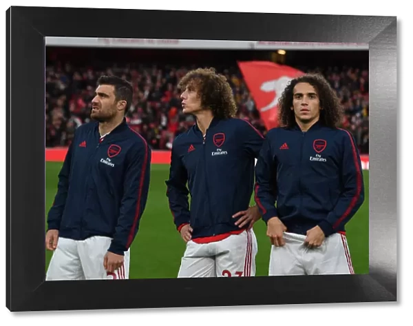 Arsenal's Defenders: Sokratis, Luiz, and Guendouzi Prepare for Crystal Palace Clash (Arsenal v Crystal Palace 2019-20)