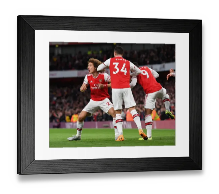 Framed Print : Arsenal's David Luiz Scores Second Goal Against Crystal Palace in Premier League Showdown (2019-20) Framed Print : Arsenal's David Luiz Scores Second Goal Against Crystal Palace in Premier League Showdown (2019-20)