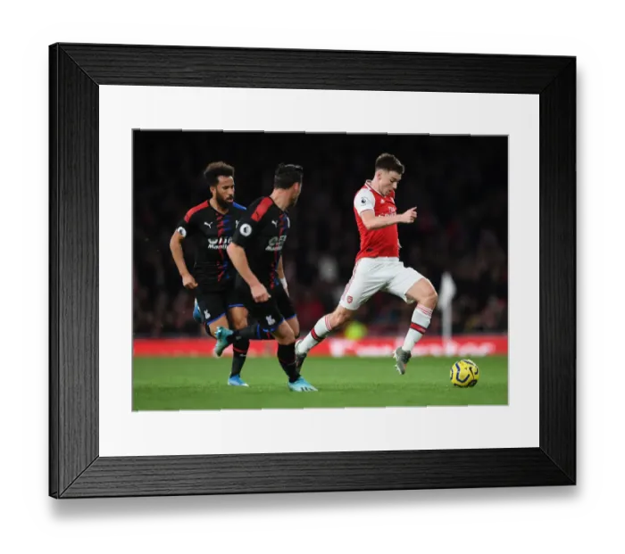 Framed Print : Arsenal's Kieran Tierney vs. Andros Townsend: Intense Battle in Arsenal v Crystal Palace Premier League Clash Framed Print : Arsenal's Kieran Tierney vs. Andros Townsend: Intense Battle in Arsenal v Crystal Palace Premier League Clash